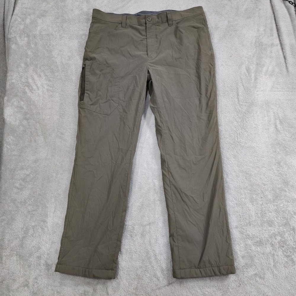 Eddie Bauer Mens Fleece Lined Tech Pants Cargo‎ Pockets 40x32 Olive Stretch